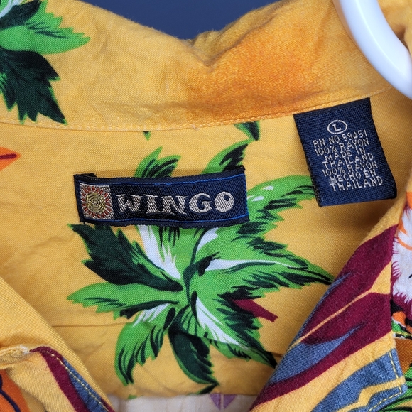 Vintage Wingo Hawaiian 100% Rayon Shirt-Surfboards, Palm Trees, Pineapples,Beach - Picture 2 of 10